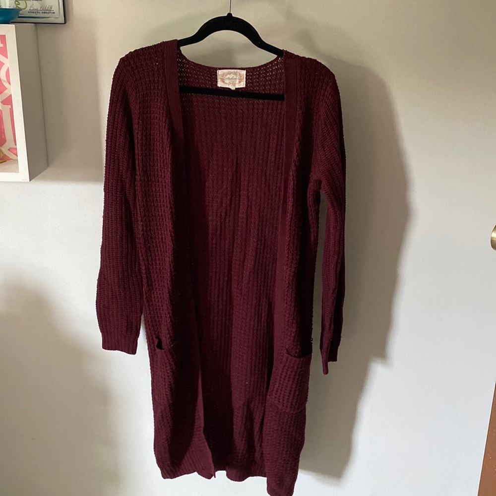 Maroon cardigan